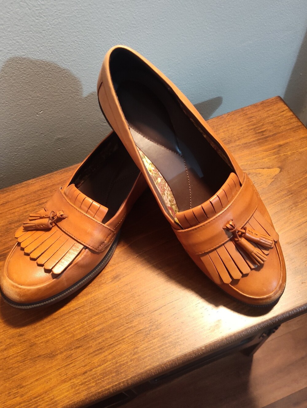 hotter Tan Tassel Kiltie Loafers